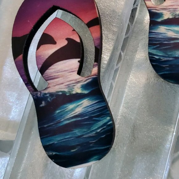 Jumping Dolphins Flip Flop Earrings - Picture 2 of 7